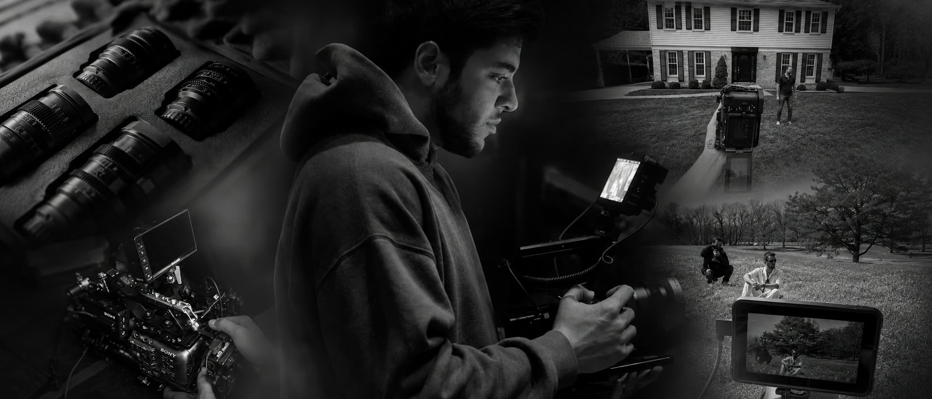 Sonny of Stellar Productions on set — cinema lenses, camera rigs, and stills from shoots